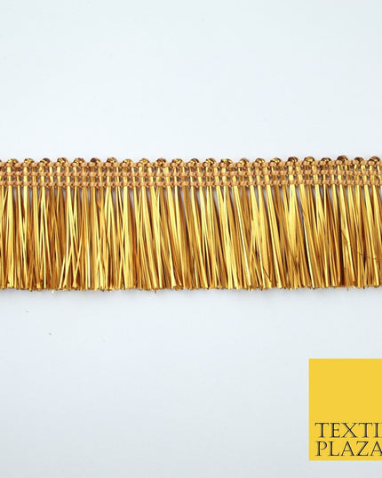 4 COLOURS - Soft Metal Effect Fringe Tassel Ribbon Trim Border Lace - 3cm Wide