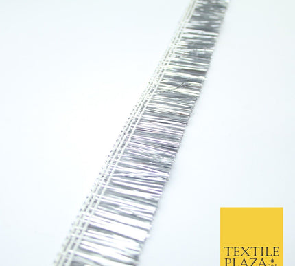 4 COLOURS - Soft Metal Effect Fringe Tassel Ribbon Trim Border Lace - 3cm Wide