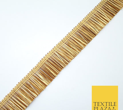 4 COLOURS - Soft Metal Effect Fringe Tassel Ribbon Trim Border Lace - 3cm Wide