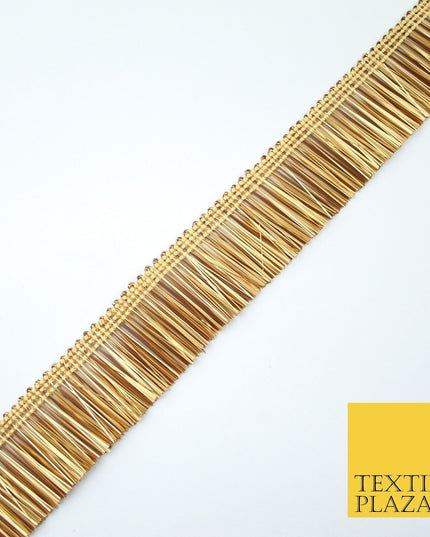 4 COLOURS - Soft Metal Effect Fringe Tassel Ribbon Trim Border Lace - 3cm Wide