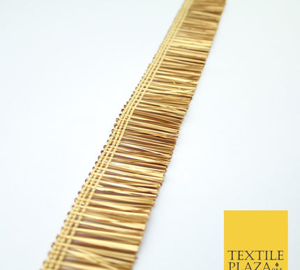 4 COLOURS - Soft Metal Effect Fringe Tassel Ribbon Trim Border Lace - 3cm Wide