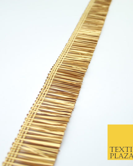 4 COLOURS - Soft Metal Effect Fringe Tassel Ribbon Trim Border Lace - 3cm Wide