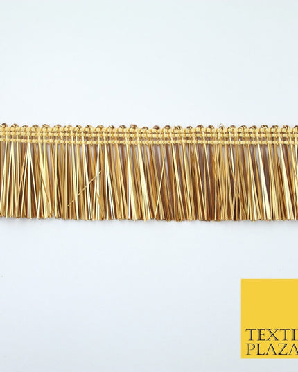 4 COLOURS - Soft Metal Effect Fringe Tassel Ribbon Trim Border Lace - 3cm Wide