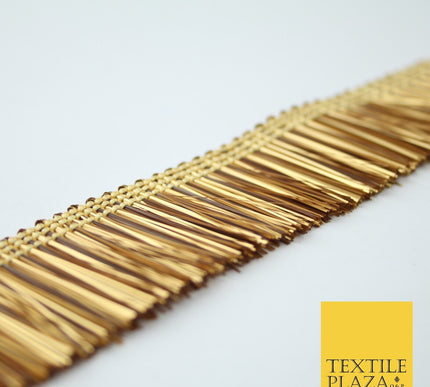 4 COLOURS - Soft Metal Effect Fringe Tassel Ribbon Trim Border Lace - 3cm Wide