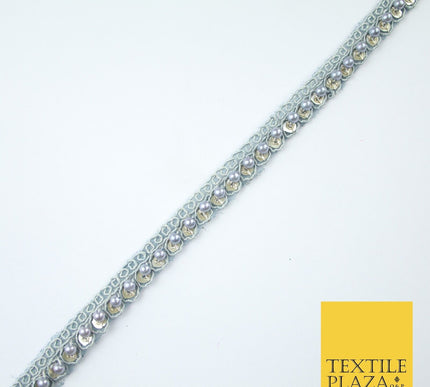 15 COLOURS - Premium Slim Sequin Pearl Beaded Ribbon Trim Border Lace - 1cm Wide
