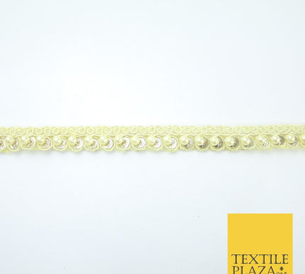 15 COLOURS - Premium Slim Sequin Pearl Beaded Ribbon Trim Border Lace - 1cm Wide