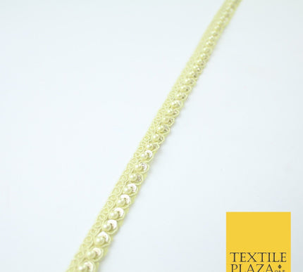 15 COLOURS - Premium Slim Sequin Pearl Beaded Ribbon Trim Border Lace - 1cm Wide