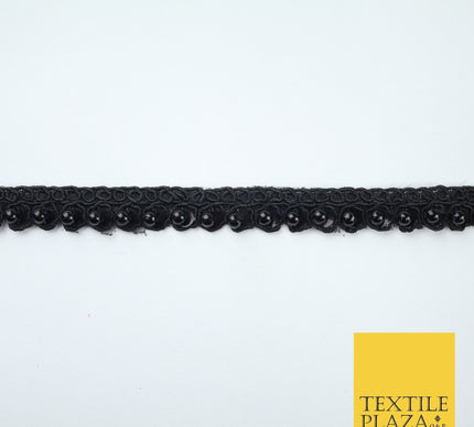 15 COLOURS - Premium Slim Sequin Pearl Beaded Ribbon Trim Border Lace - 1cm Wide