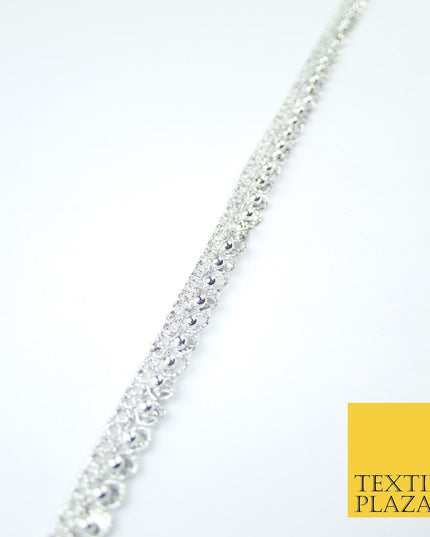 15 COLOURS - Premium Slim Sequin Pearl Beaded Ribbon Trim Border Lace - 1cm Wide