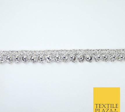 15 COLOURS - Premium Slim Sequin Pearl Beaded Ribbon Trim Border Lace - 1cm Wide