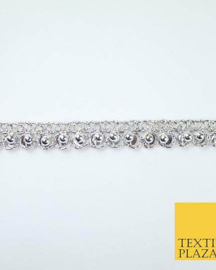 15 COLOURS - Premium Slim Sequin Pearl Beaded Ribbon Trim Border Lace - 1cm Wide