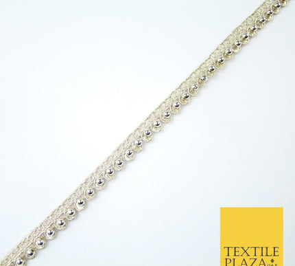 15 COLOURS - Premium Slim Sequin Pearl Beaded Ribbon Trim Border Lace - 1cm Wide