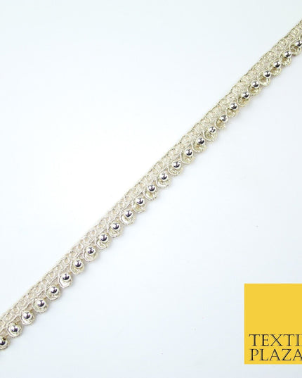 15 COLOURS - Premium Slim Sequin Pearl Beaded Ribbon Trim Border Lace - 1cm Wide