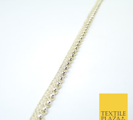 15 COLOURS - Premium Slim Sequin Pearl Beaded Ribbon Trim Border Lace - 1cm Wide