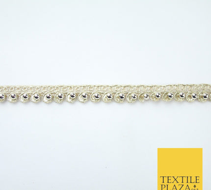 15 COLOURS - Premium Slim Sequin Pearl Beaded Ribbon Trim Border Lace - 1cm Wide