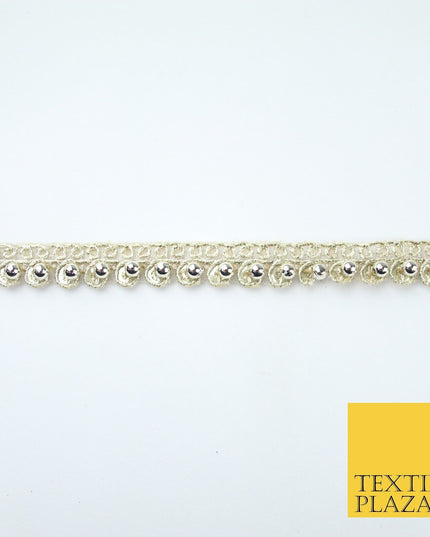 15 COLOURS - Premium Slim Sequin Pearl Beaded Ribbon Trim Border Lace - 1cm Wide
