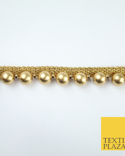 Full Matt Gold Large 1cm Pearl Beaded Ribbon Trim Border Lace - 1.5cm Wide X588