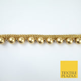Full Matt Gold Large 1cm Pearl Beaded Ribbon Trim Border Lace - 1.5cm Wide X588