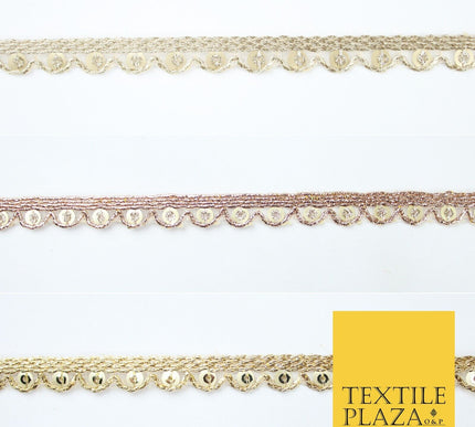 Slim Mini Swag Scalloped Fine Sequin Organza Ribbon Trim Border Lace - 1cm Wide