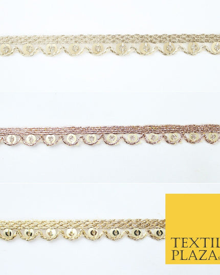 Slim Mini Swag Scalloped Fine Sequin Organza Ribbon Trim Border Lace - 1cm Wide