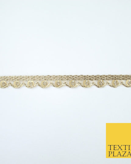 Slim Mini Swag Scalloped Fine Sequin Organza Ribbon Trim Border Lace - 1cm Wide