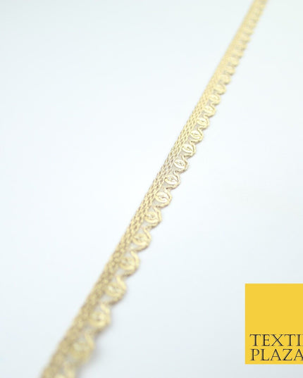 Slim Mini Swag Scalloped Fine Sequin Organza Ribbon Trim Border Lace - 1cm Wide