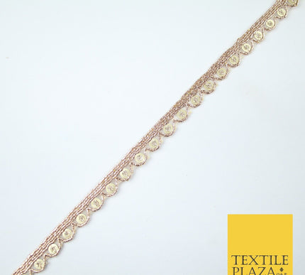 Slim Mini Swag Scalloped Fine Sequin Organza Ribbon Trim Border Lace - 1cm Wide