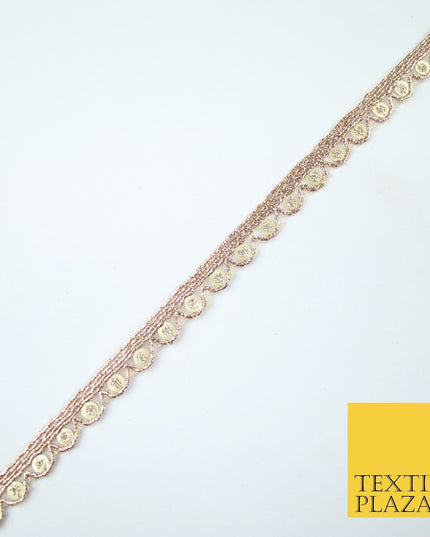 Slim Mini Swag Scalloped Fine Sequin Organza Ribbon Trim Border Lace - 1cm Wide