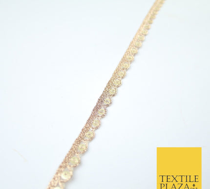 Slim Mini Swag Scalloped Fine Sequin Organza Ribbon Trim Border Lace - 1cm Wide