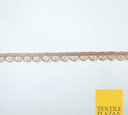 Slim Mini Swag Scalloped Fine Sequin Organza Ribbon Trim Border Lace - 1cm Wide