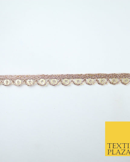 Slim Mini Swag Scalloped Fine Sequin Organza Ribbon Trim Border Lace - 1cm Wide