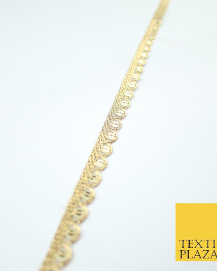 Slim Mini Swag Scalloped Fine Sequin Organza Ribbon Trim Border Lace - 1cm Wide