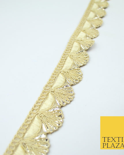 5 COLOURS - Fancy Swag Fan Seashell Scalloped Foil Trim Border Lace - 2.5cm Wide