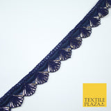 5 COLOURS - Fancy Swag Fan Seashell Scalloped Foil Trim Border Lace - 2.5cm Wide