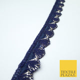 5 COLOURS - Fancy Swag Fan Seashell Scalloped Foil Trim Border Lace - 2.5cm Wide