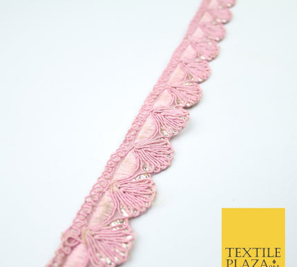 5 COLOURS - Fancy Swag Fan Seashell Scalloped Foil Trim Border Lace - 2.5cm Wide