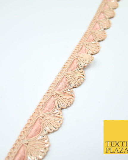 5 COLOURS - Fancy Swag Fan Seashell Scalloped Foil Trim Border Lace - 2.5cm Wide