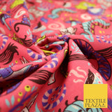 Candy Pink Magical Alice in Wonderland Digital Print 100% Cotton Fabric 8226