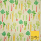 Watercolour Vegetable Veggie Patch 5 A Day Digital Print 100% Cotton Fabric 8222