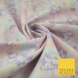 HELLO KITTY Unicorn Pastel Rainbow Star Digital Print 100% Cotton Fabric 8217