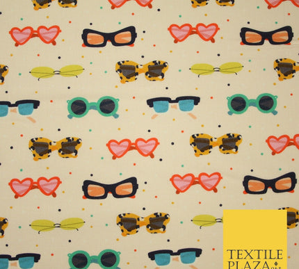 Peach Sunglasses Summer Sunnies Pin Dot Digital Print 100% Cotton Fabric 8220
