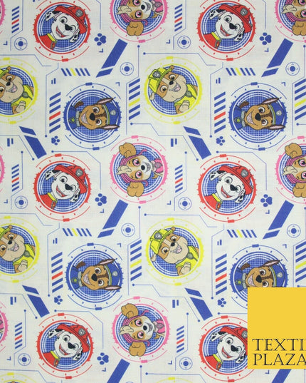 PAW PATROL Character Faces Techno Digital Print 100% Cotton Fabric 59" 8215