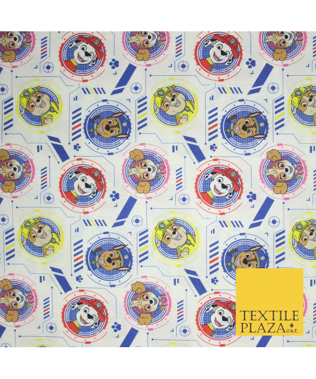 PAW PATROL Character Faces Techno Digital Print 100% Cotton Fabric 59" 8215