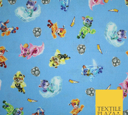 Blue PAW PATROL Paws Super Power Digital Print 100% Cotton Fabric 59" 8216