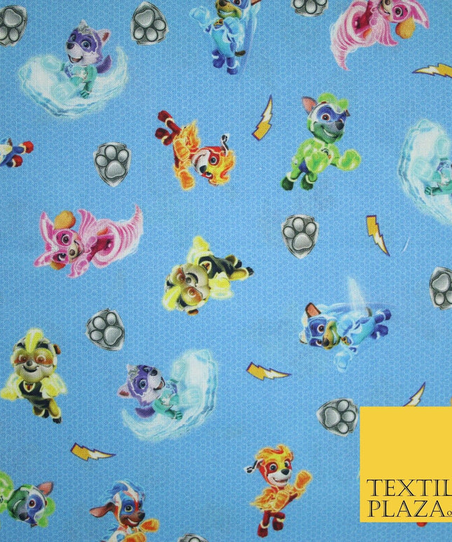 Blue PAW PATROL Paws Super Power Digital Print 100% Cotton Fabric 59" 8216