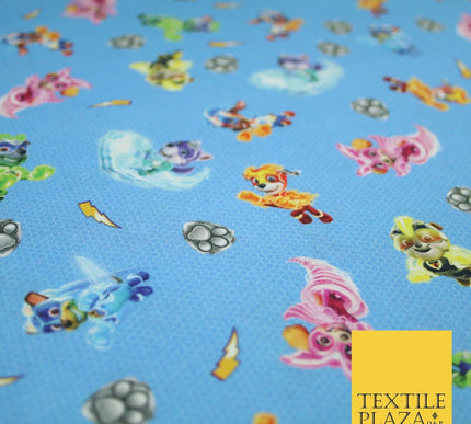 Blue PAW PATROL Paws Super Power Digital Print 100% Cotton Fabric 59" 8216