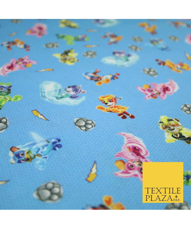 Blue PAW PATROL Paws Super Power Digital Print 100% Cotton Fabric 59" 8216