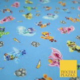Blue PAW PATROL Paws Super Power Digital Print 100% Cotton Fabric 59" 8216