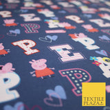 PEPPA PIG Patchwork Letters Hearts Digital Print 100% Cotton Fabric 59" 8214