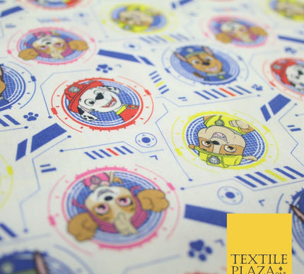 PAW PATROL Character Faces Techno Digital Print 100% Cotton Fabric 59" 8215